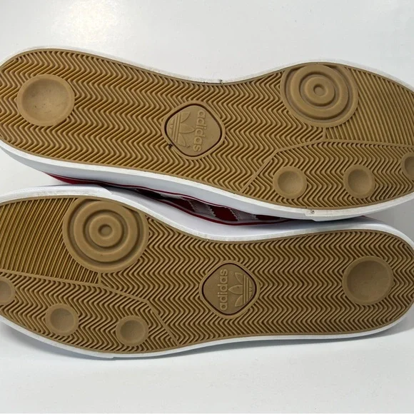 adidas Red Canvas Low-Profile Sneakers with White Stripes - Picture 12 of 13